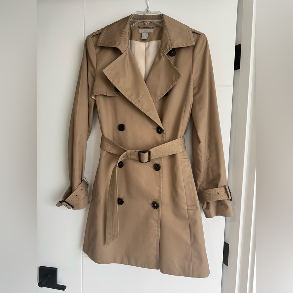 H&M Beige Double-Breasted Trench Coat - Picture 5 of 6